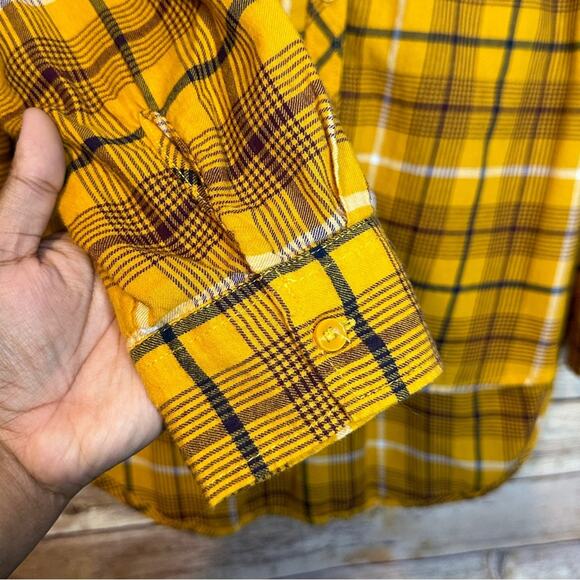 Terra & Sky Ochre Harvest Plaid Button Down Shirt - Picture 6 of 8